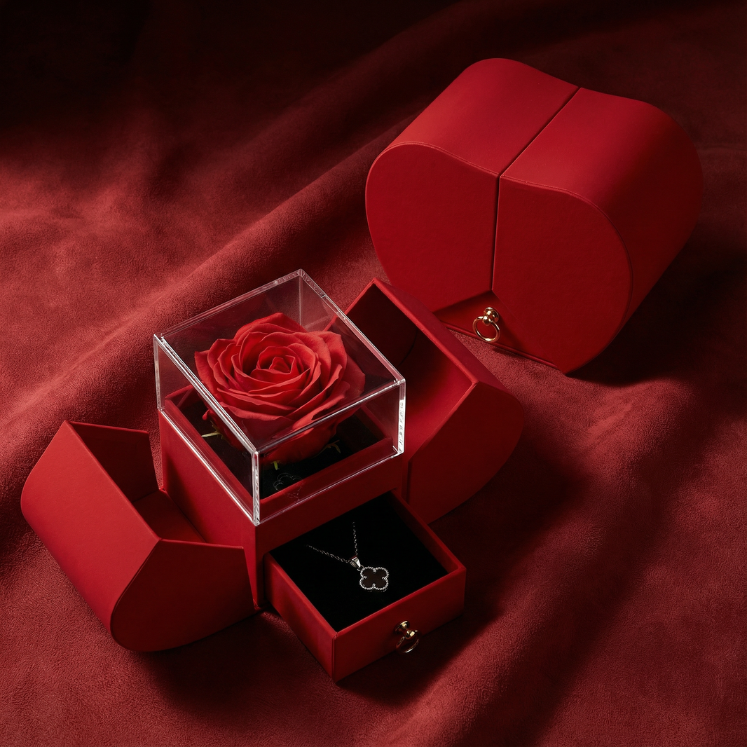 Eternal Rose Heart Jewelry Gift Box