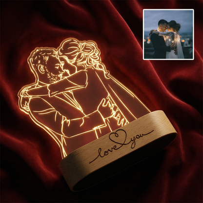 Customized Photo Line Art LED Night Light Gift Ornament
