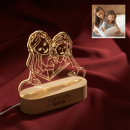 Customized Photo Line Art LED Night Light Gift Ornament